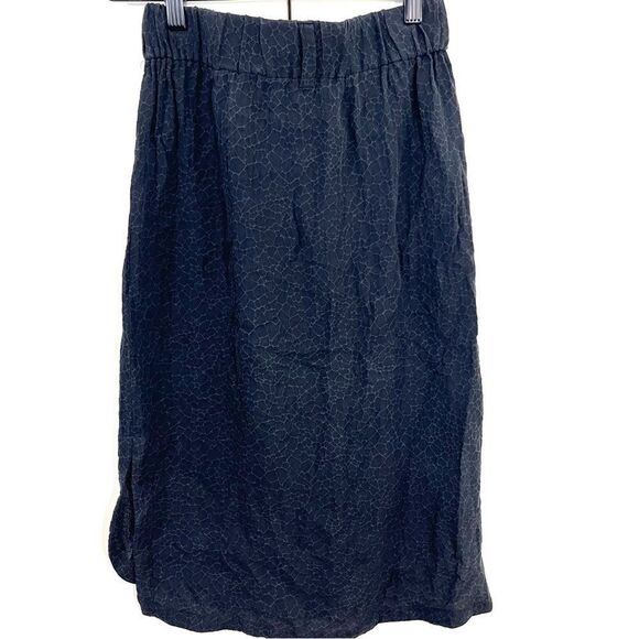 $278 Brochu Walker Skirt Women's S Black Silk Textured Knee Length - Picture 1 of 7